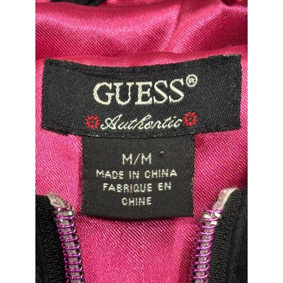 Guess Womens Medium coat Black Hooded Puffer Pink Lining Down/Feather Blend - Picture 4 of 16